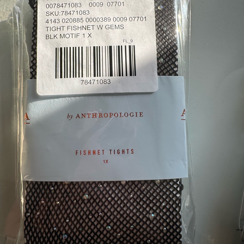 Anthropologie Sparkling Black Fishnet Tights